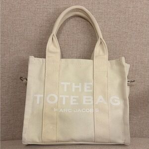 Marc Jacobs The Tote Bag Small Cream Canvas Top Handle Satchel Zip – No Strap